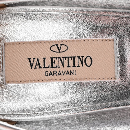 Valentino Garavani Metallic Nappa PVC Dollybow Pumps 38.5 Silver 8 of 11