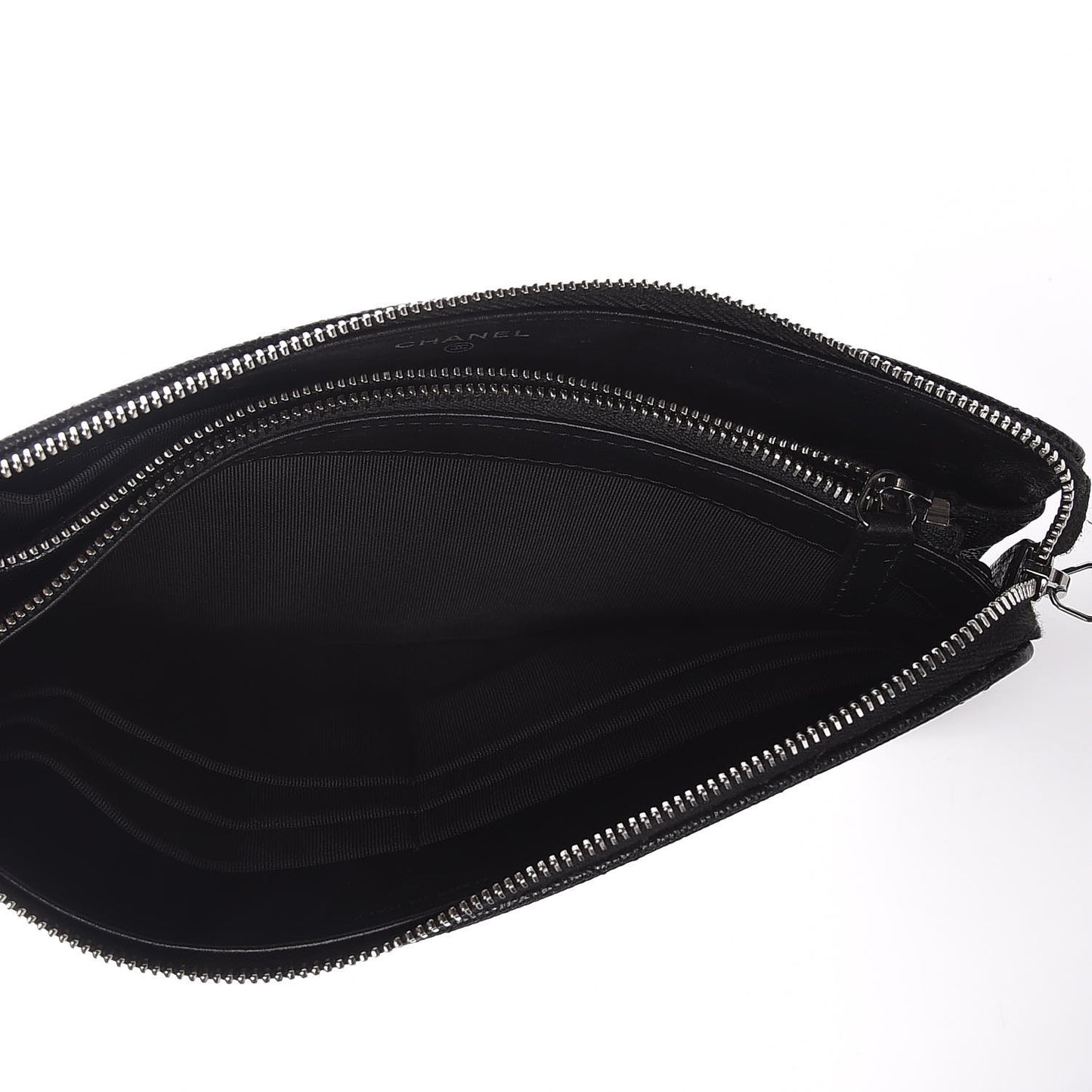 Caviar Quilted Small Zipped Pouch Black