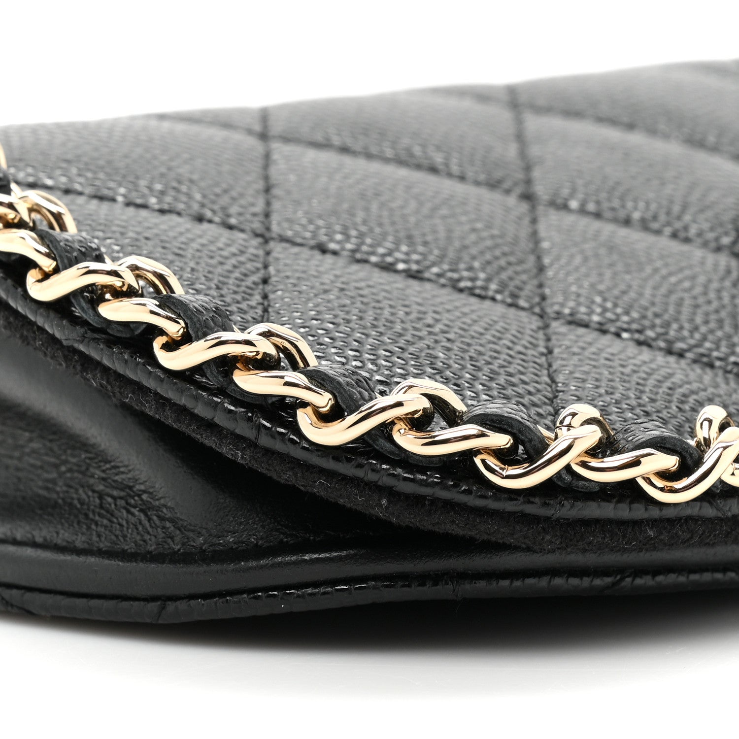 Chanel Caviar Quilted Chain Glasses Case Black 9 of 9
