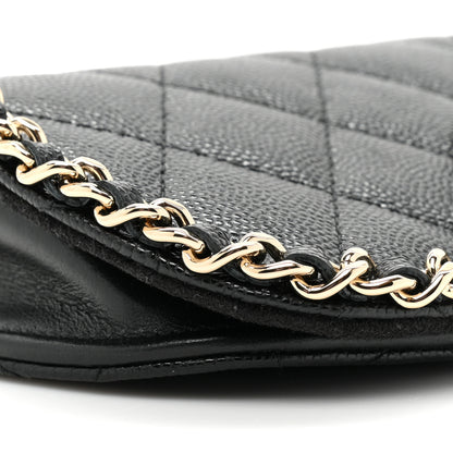 Chanel Caviar Quilted Chain Glasses Case Black 9 of 9