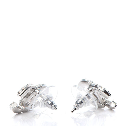 Chanel Crystal CC Earrings Silver 3 of 5