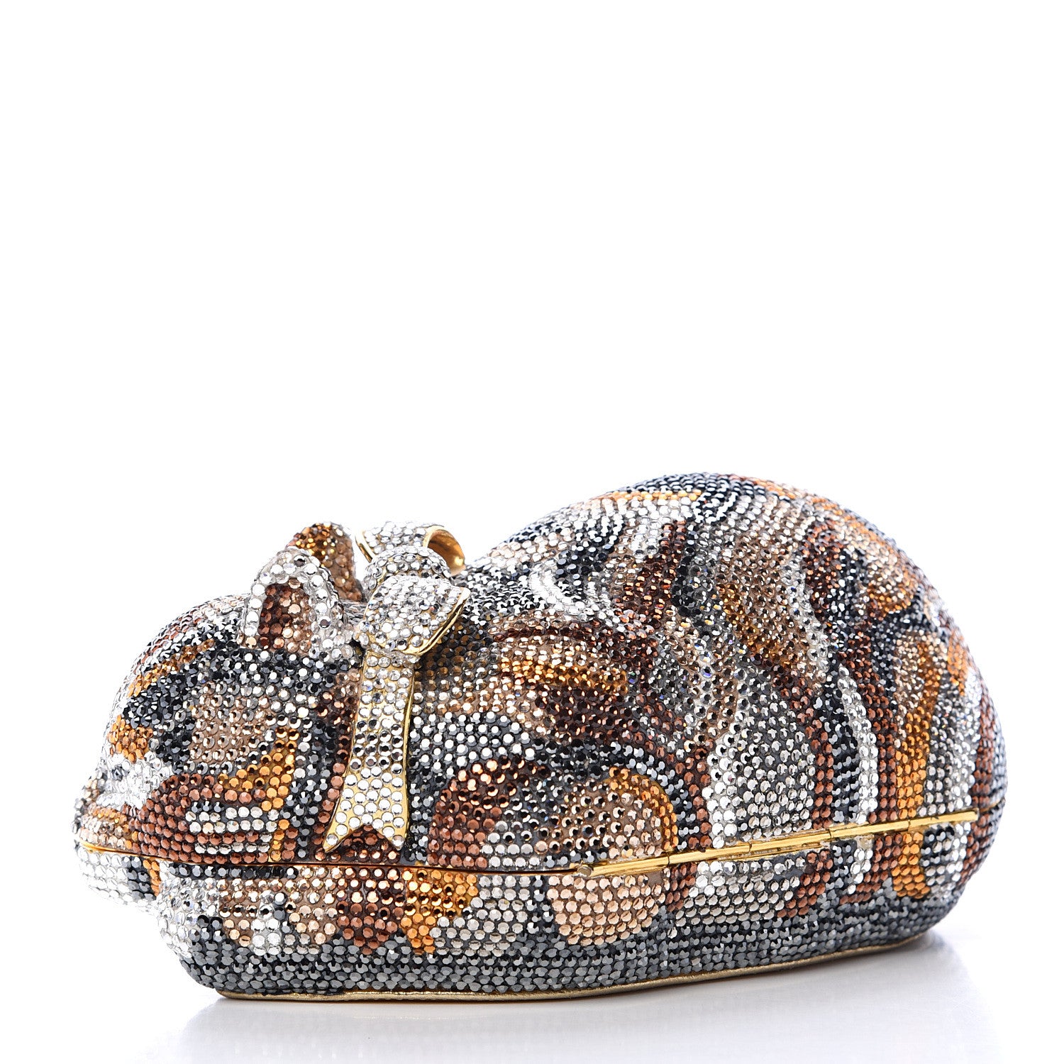 Judith Leiber Swarovski Crystal Sleeping Cat Minaudiere Clutch Multicolor 2 of 8