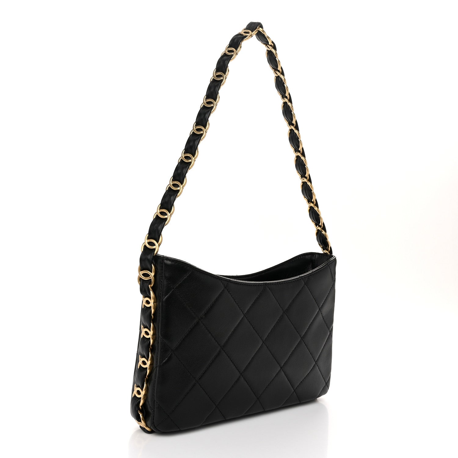 Chanel Lambskin Quilted Small CC Links Hobo Black 3 of 10
