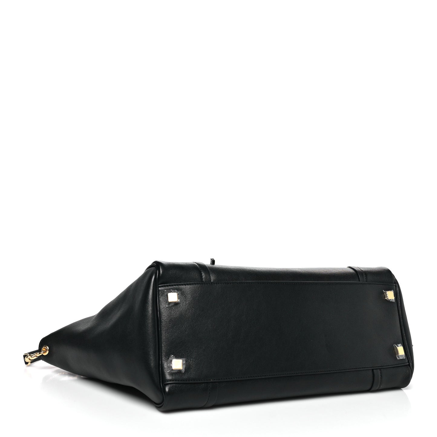 Supple Shiny Lambskin Medium Smiling New Luggage Black