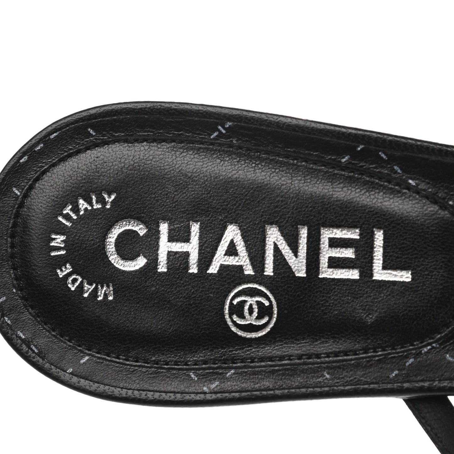 Lambskin Thong Sandals 39.5 Black