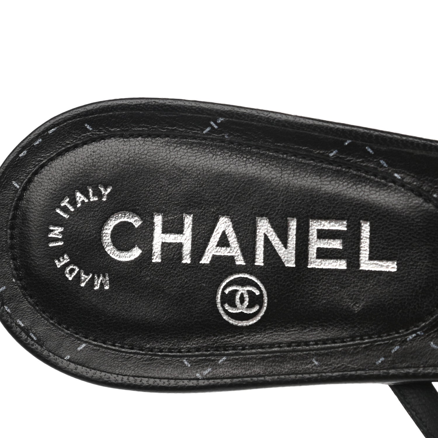 Chanel Lambskin Thong Sandals 39.5 Black 7 of 7