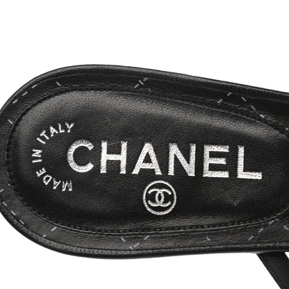 Chanel Lambskin Thong Sandals 39.5 Black 7 of 7