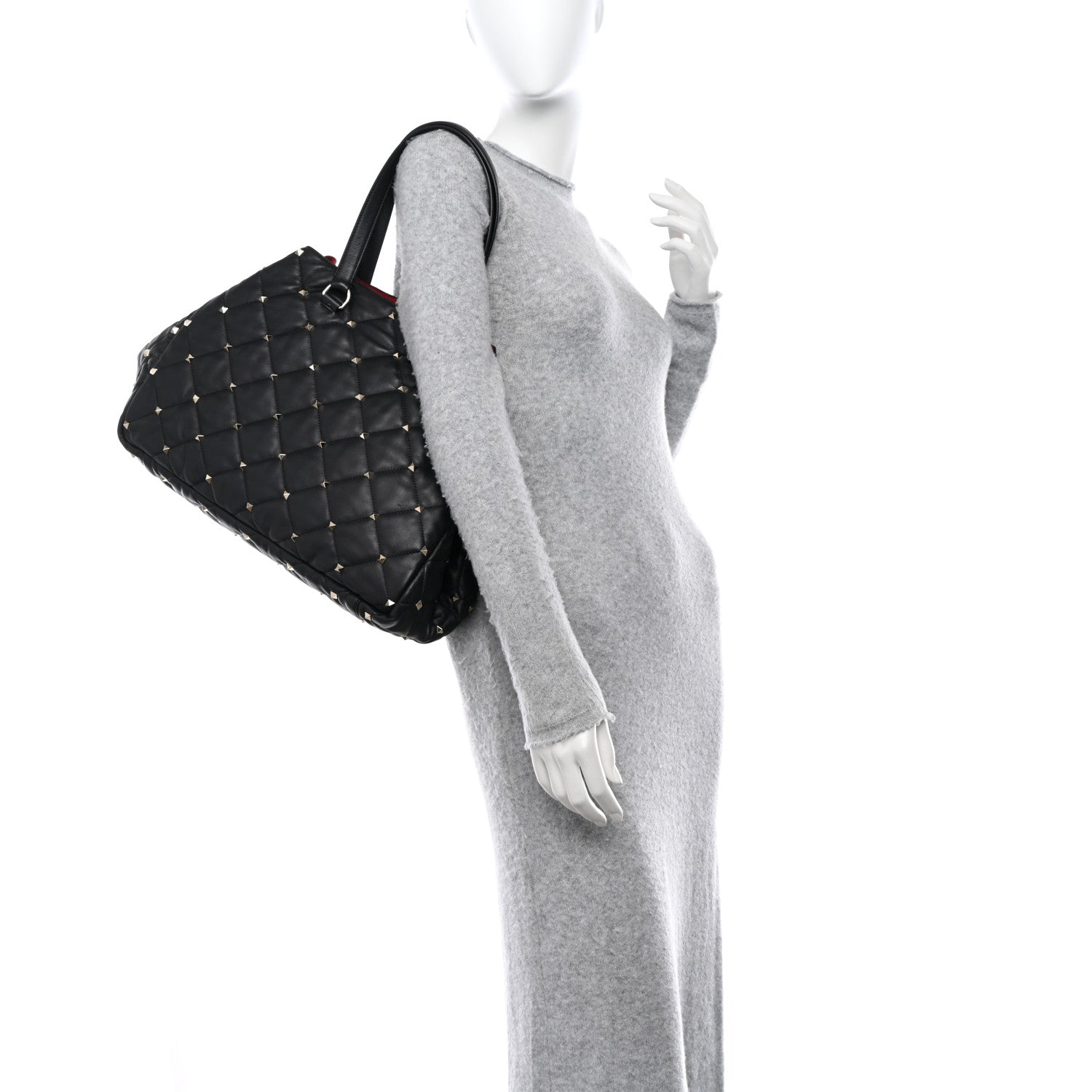 Valentino Garavani Nappa Quilted Boomstud Tote Black 2 of 9