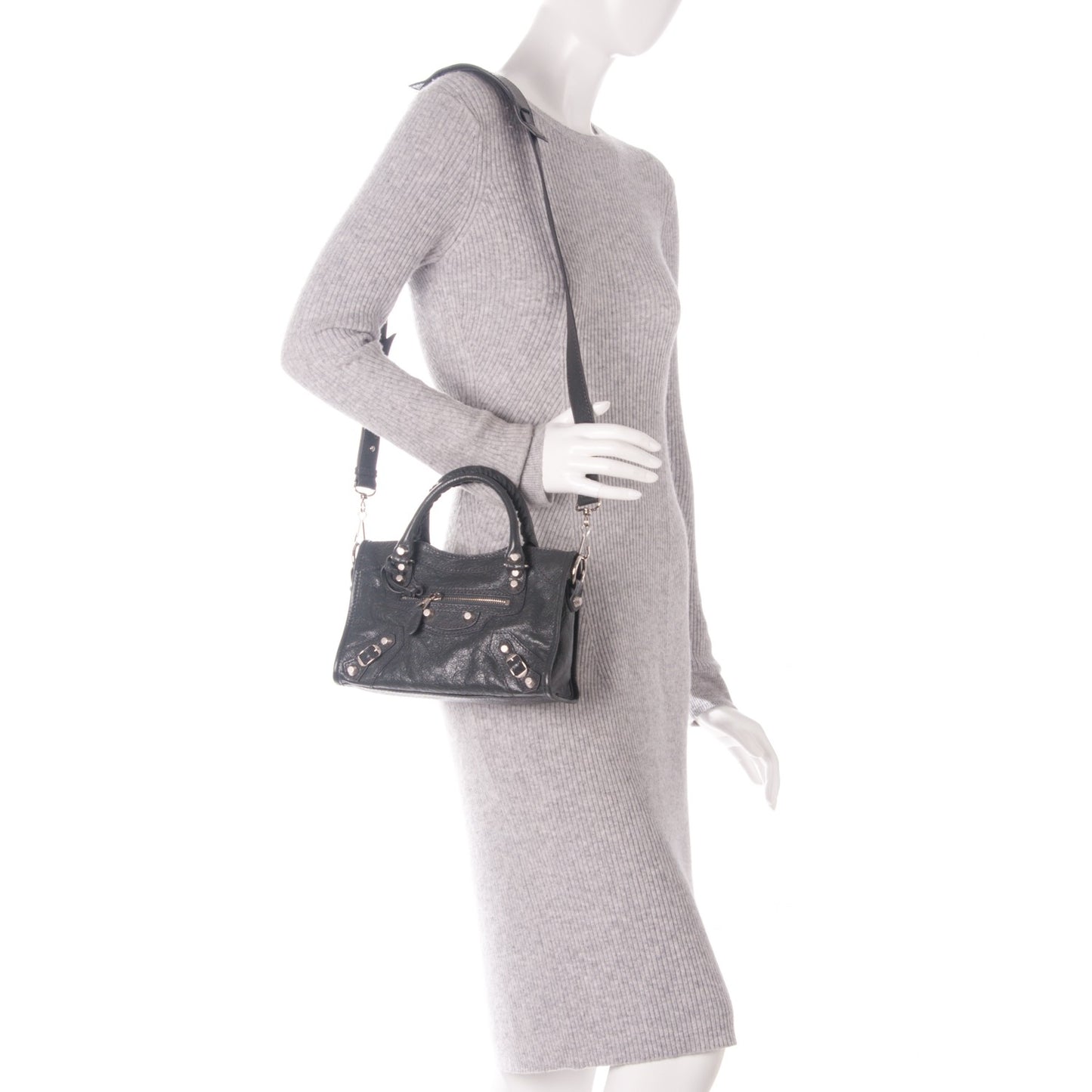 Agneau Giant 12 Silver Hardware Mini City Gris Fossile