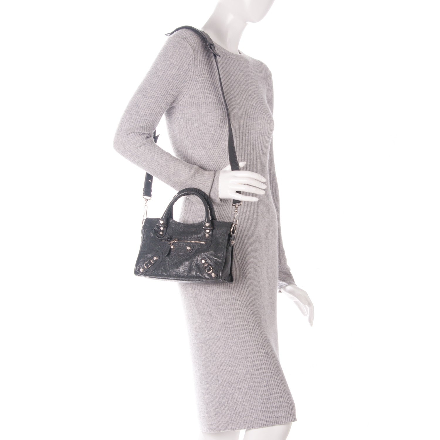 Balenciaga Agneau Giant 12 Silver Hardware Mini City Gris Fossile 2 of 10