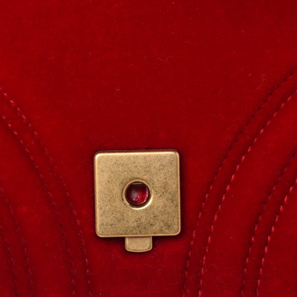Gucci Velvet Matelasse Mini GG Marmont Shoulder Bag Hibiscus Red 11 of 21