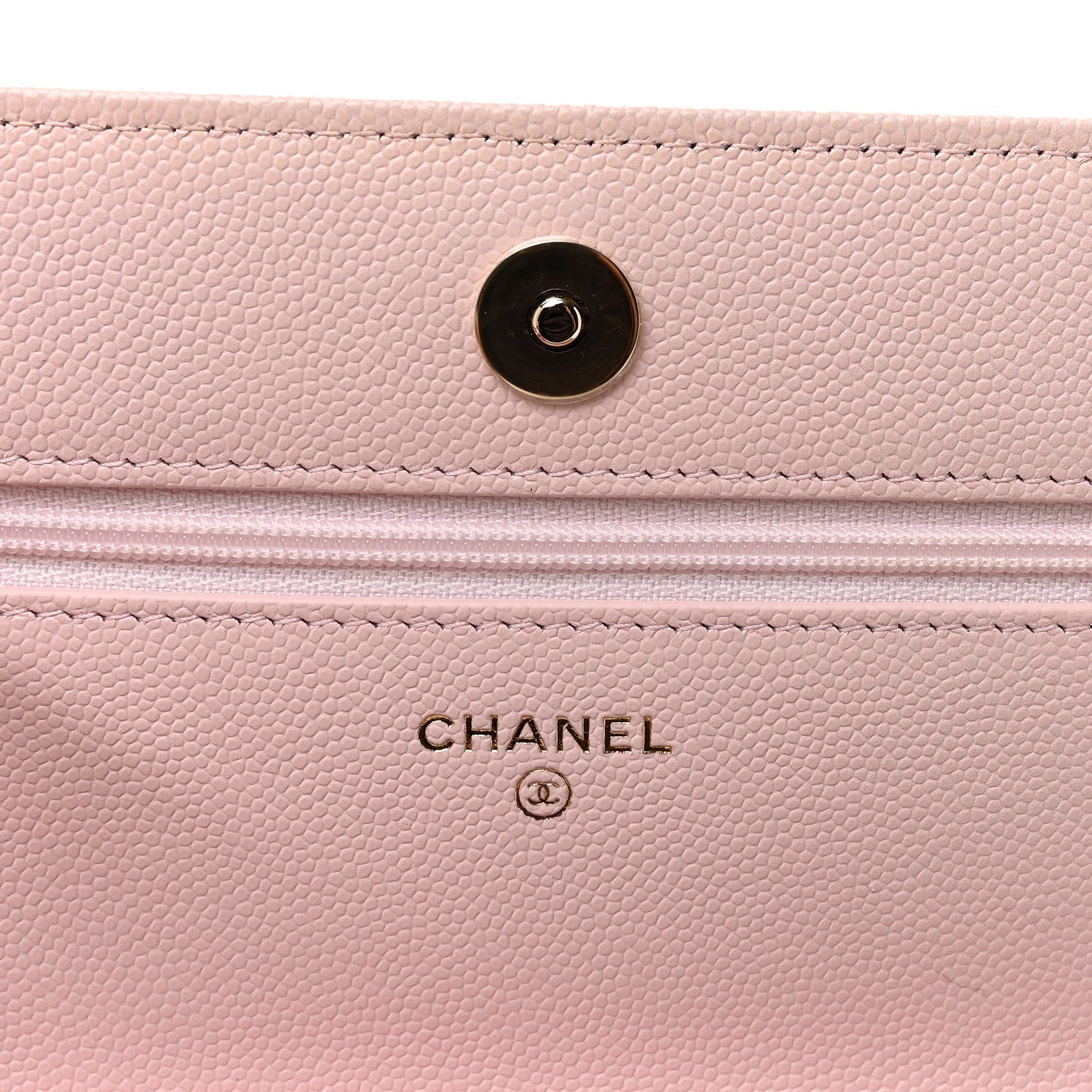 Chanel Caviar Quilted Crystal CC Wallet On Chain WOC Light Pink 6 of 12