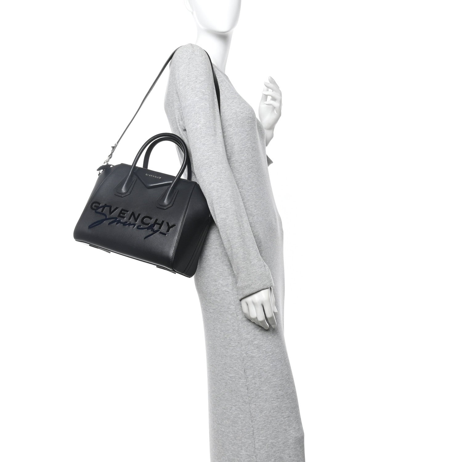 Givenchy Calfskin Signature Logo Small Antigona Black 2 of 10