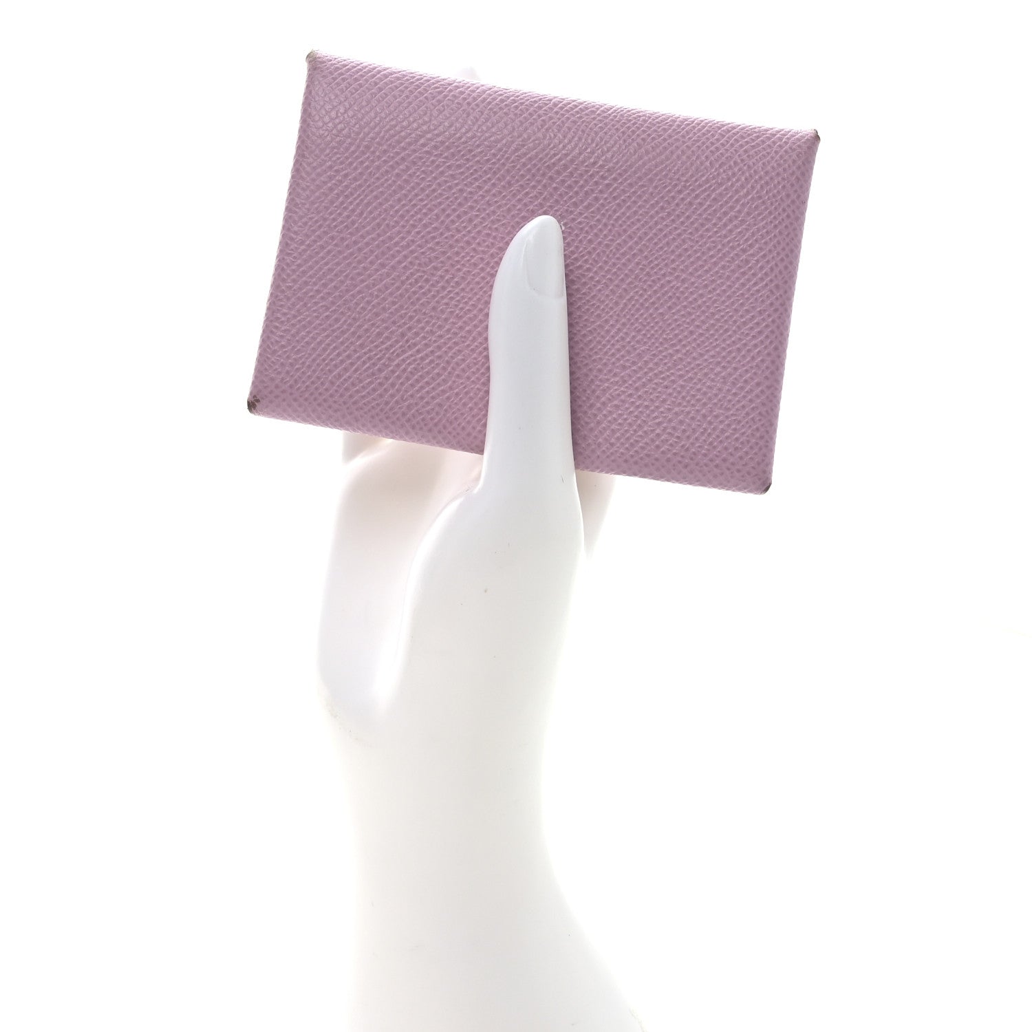 Hermes Epsom Calvi Duo Card Case Mauve Sylvestre 2 of 10