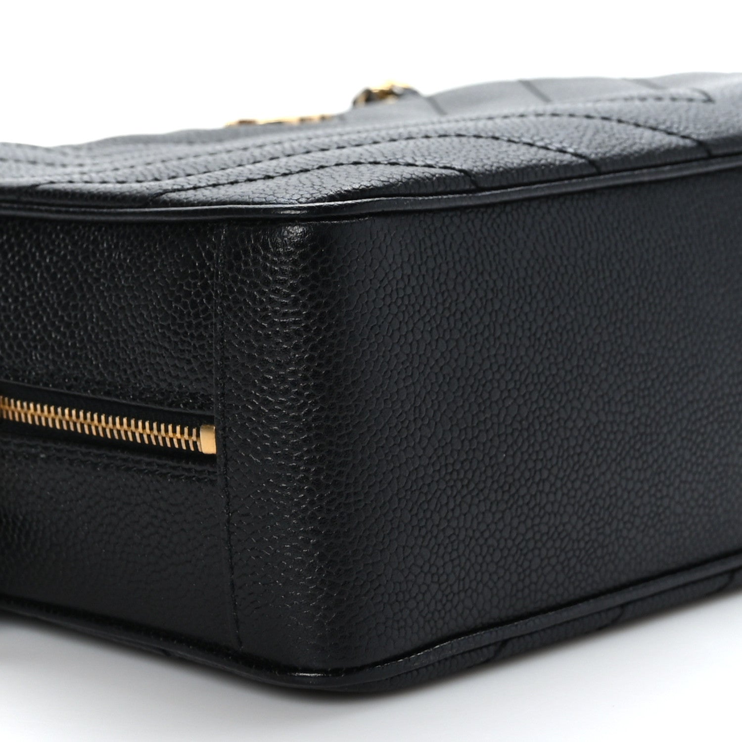 Chanel Caviar Chevron Quilted Camera Case Black 9 of 10
