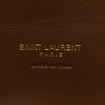 Saint Laurent Shearling Quilted Monogram Loulou Puffer Pouch Clutch Natural Beige Brick 9 of 11