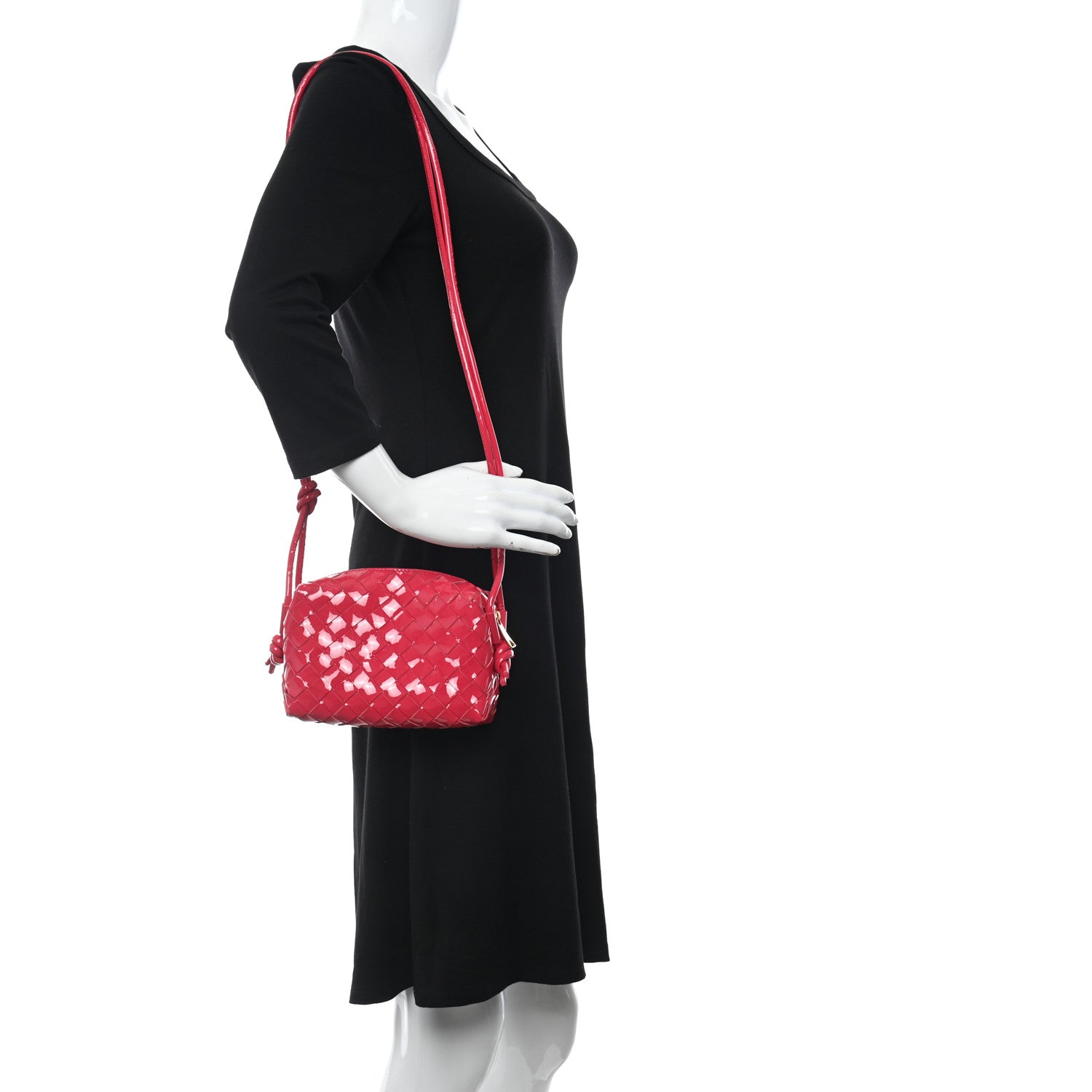 Bottega Veneta Patent Nappa Intrecciato Mini Loop Camera Bag Candy Stripe 2 of 10