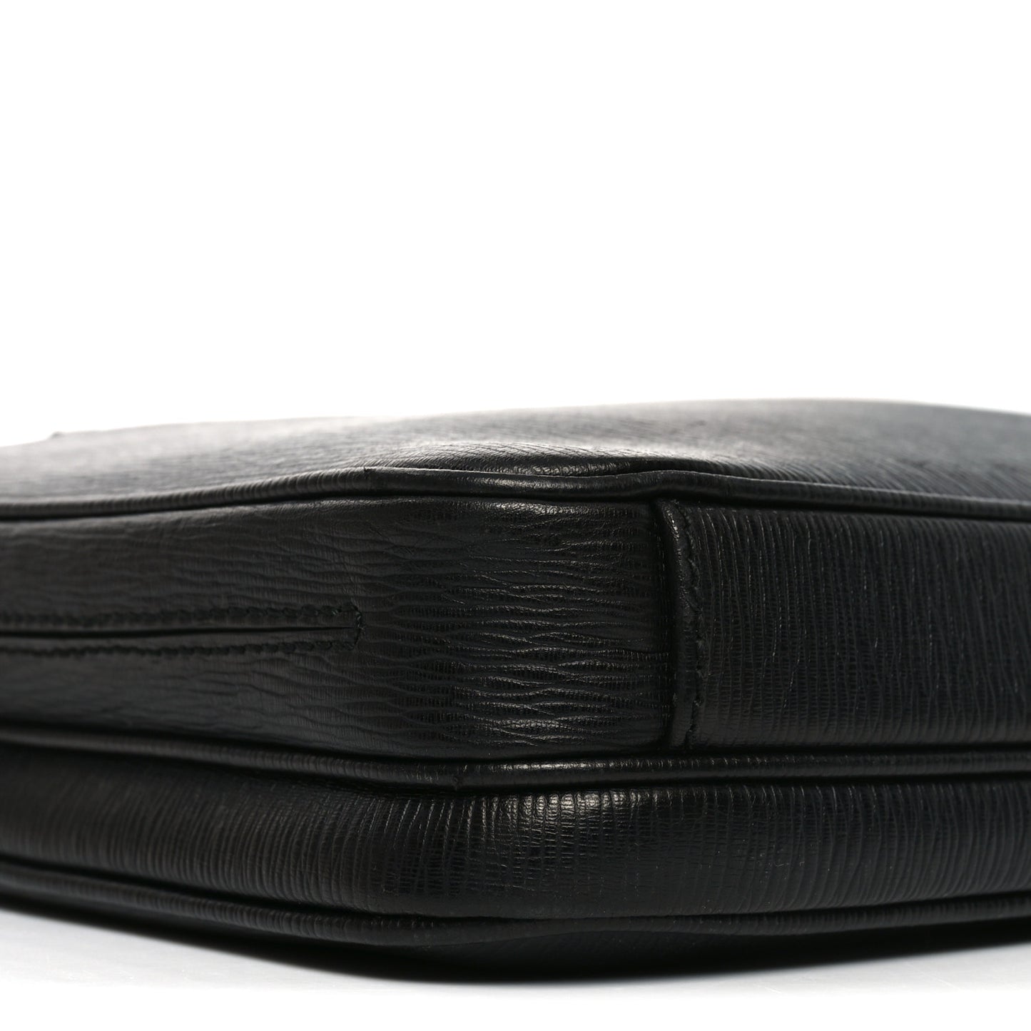 Calfskin Zip Around Briefcase Black