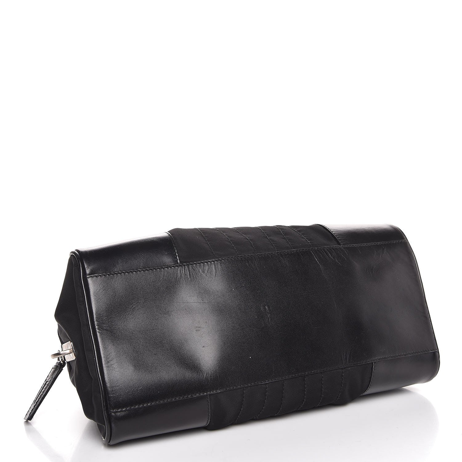 Prada Tessuto Nylon Box Calf Bowling Bag Black 4 of 9