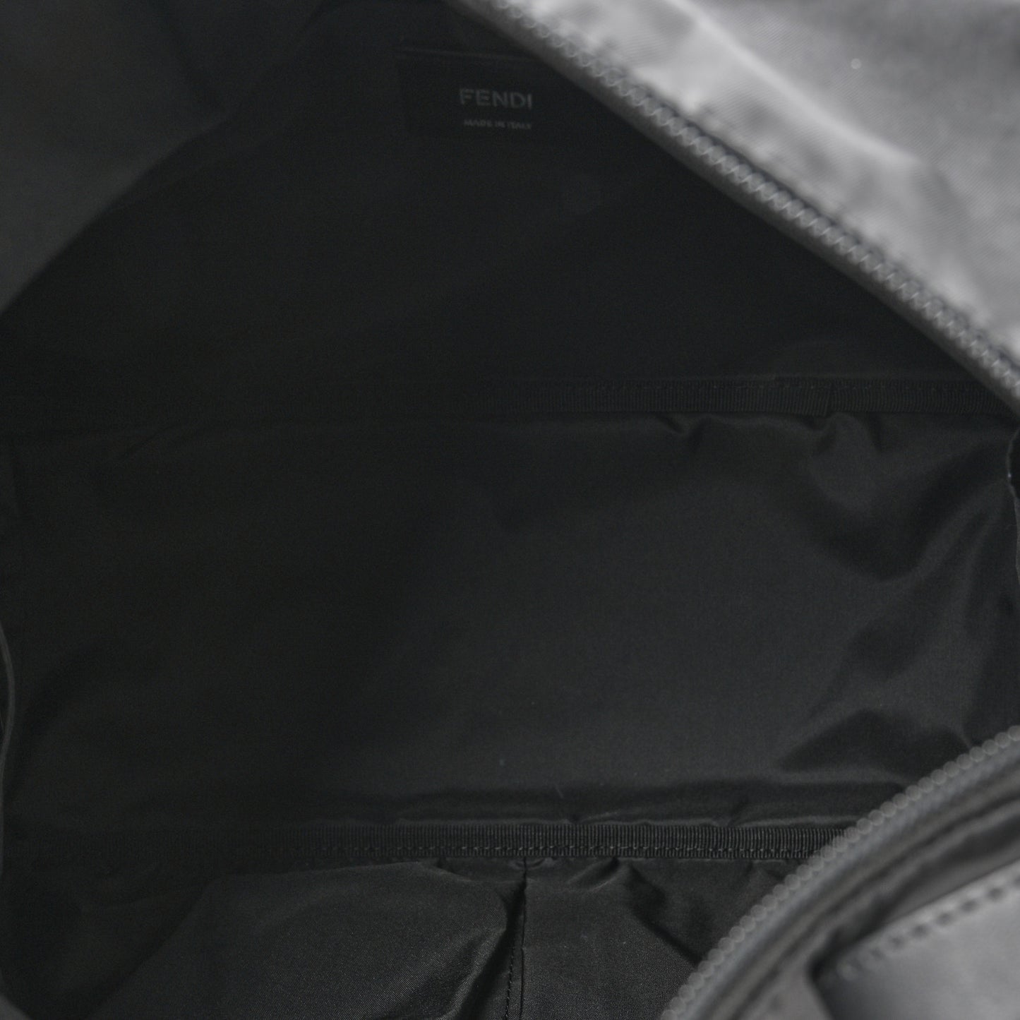 Calfskin Nylon FF Logo Embossed Changing Bag Black