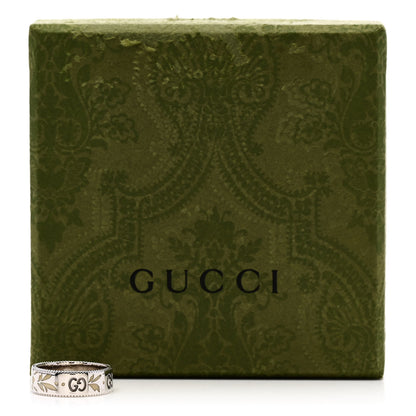 Gucci 18K White Gold Enamel 6mm Icon Blooms Ring 50 5.5 7 of 7