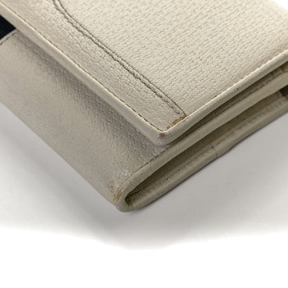 Gucci Textured Calfskin Web Ophidia Wallet On Chain Mystic White 10 of 12