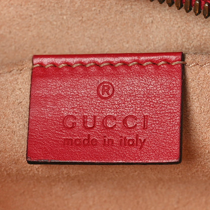Gucci Calfskin Matelasse Small GG Marmont Chain Shoulder Bag Hibiscus Red 6 of 10