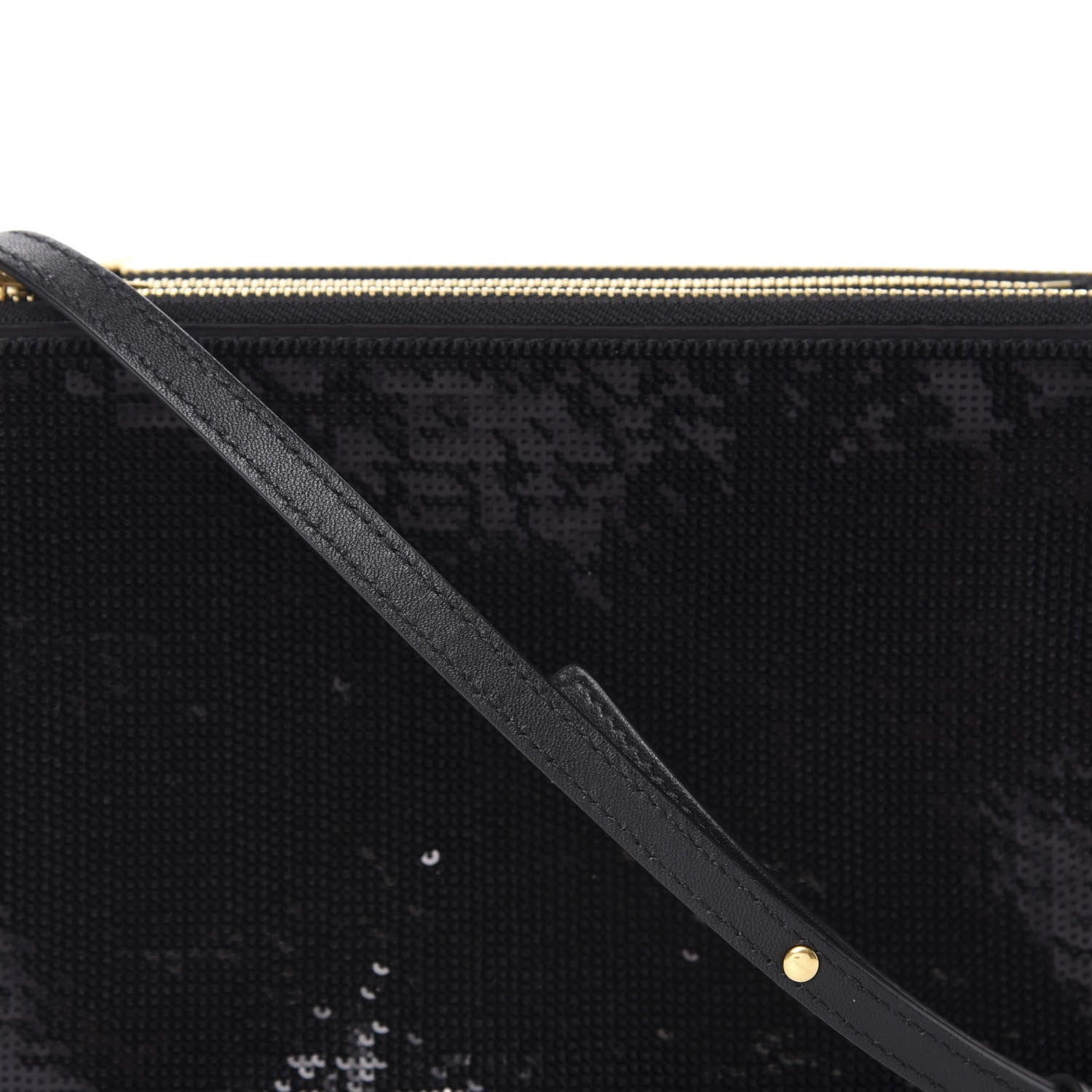 Celine Sequin Small Trio Crossbody Bag Black 10 of 10