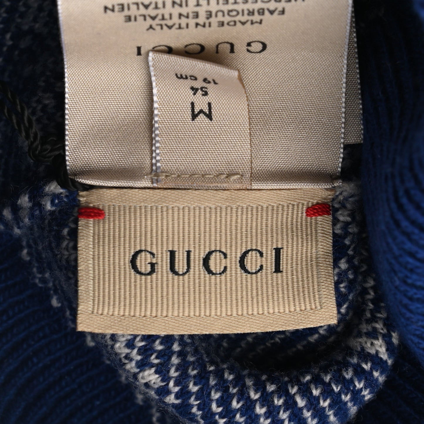 Wool GG Monogram Diagogy Beanie Hat M Sapphire Ivory