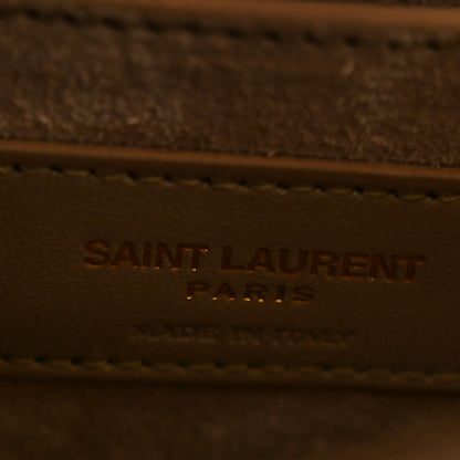 Saint Laurent Calfskin Crocodile Embossed Medium Monogram Sunset Blanc Vintage 6 of 12