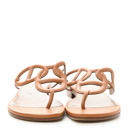 Hermes Nappa Womens Beach Sandals 36 Beige Dore 2 of 8
