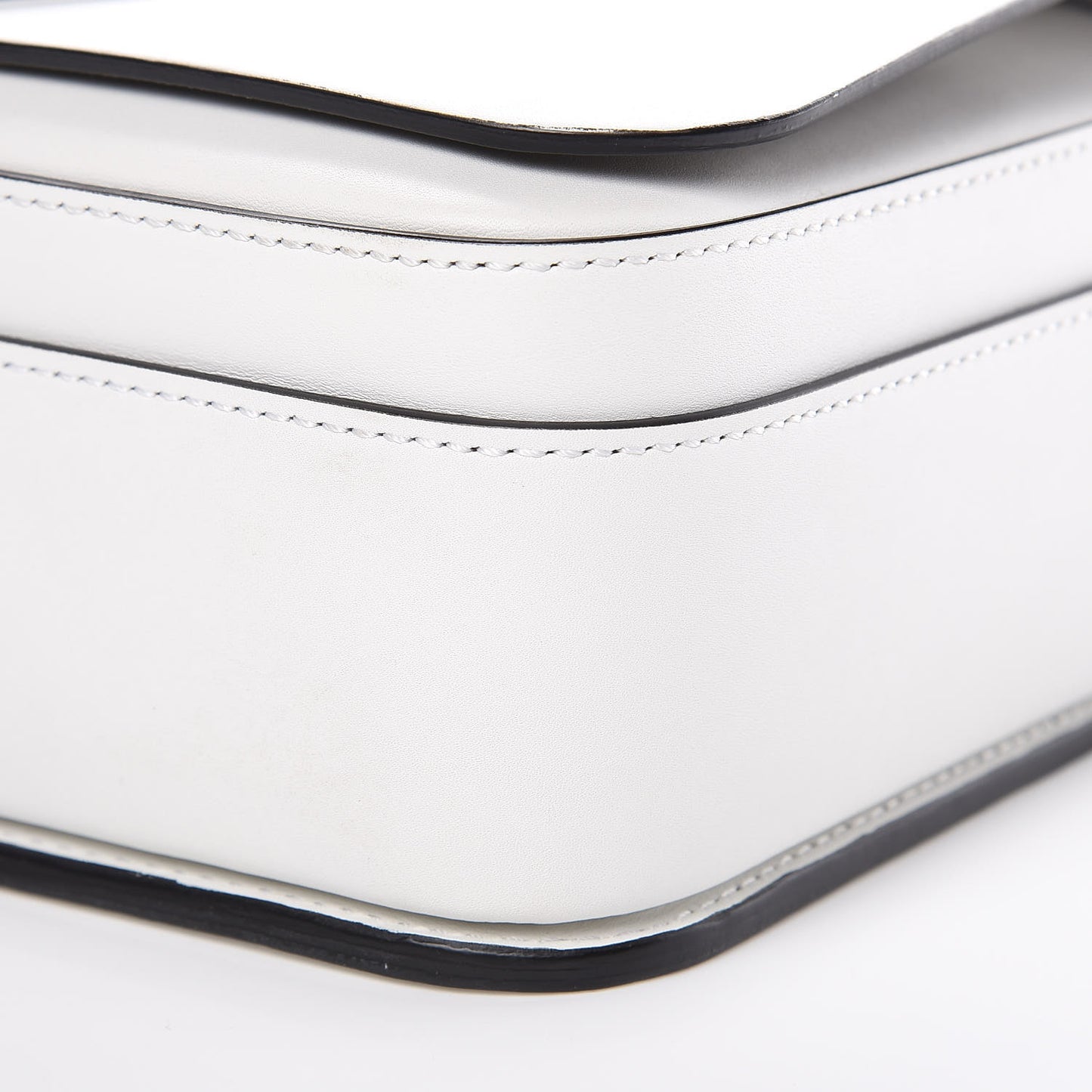 Calfskin Large Square Satchel Chalk White