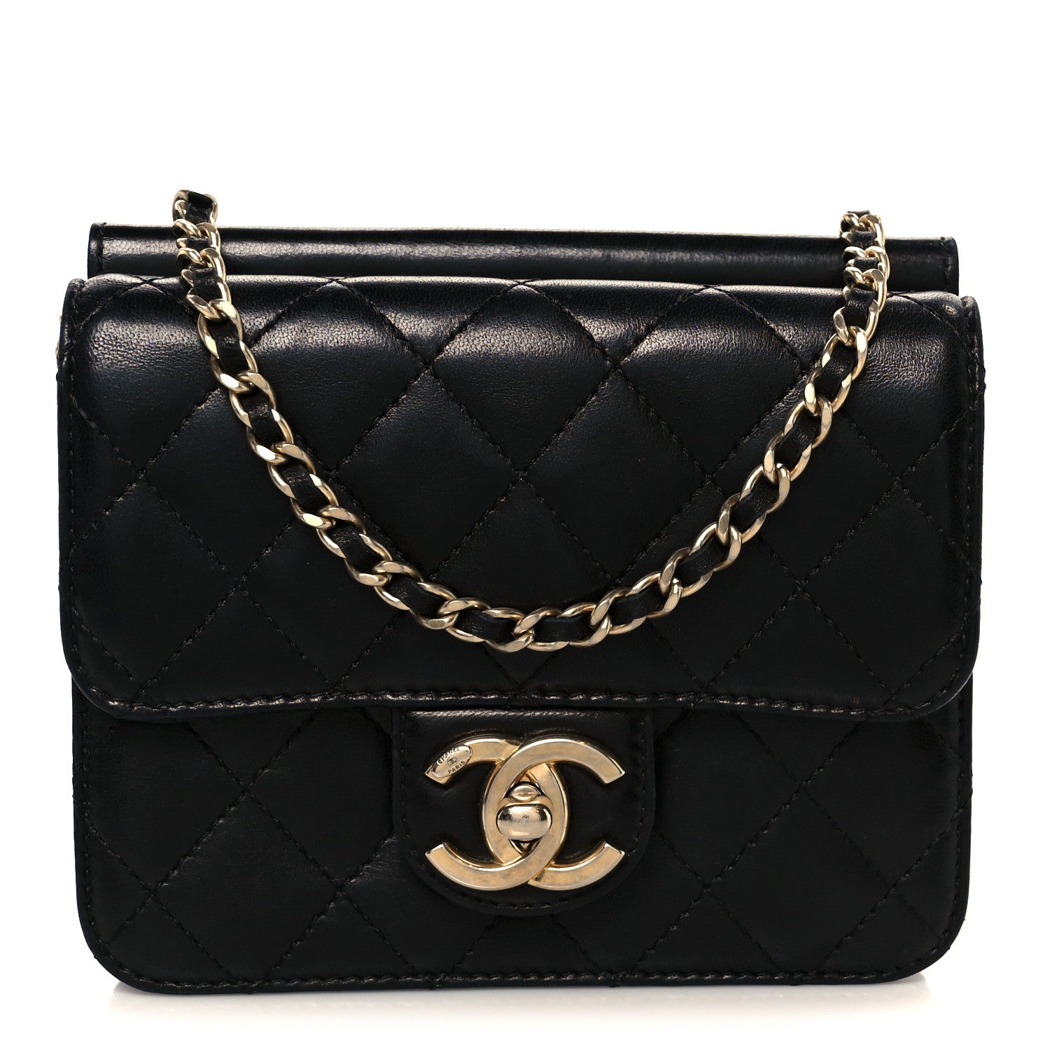 Chanel Lambskin Quilted Crossing Times Mini Flap Black 1 of 11