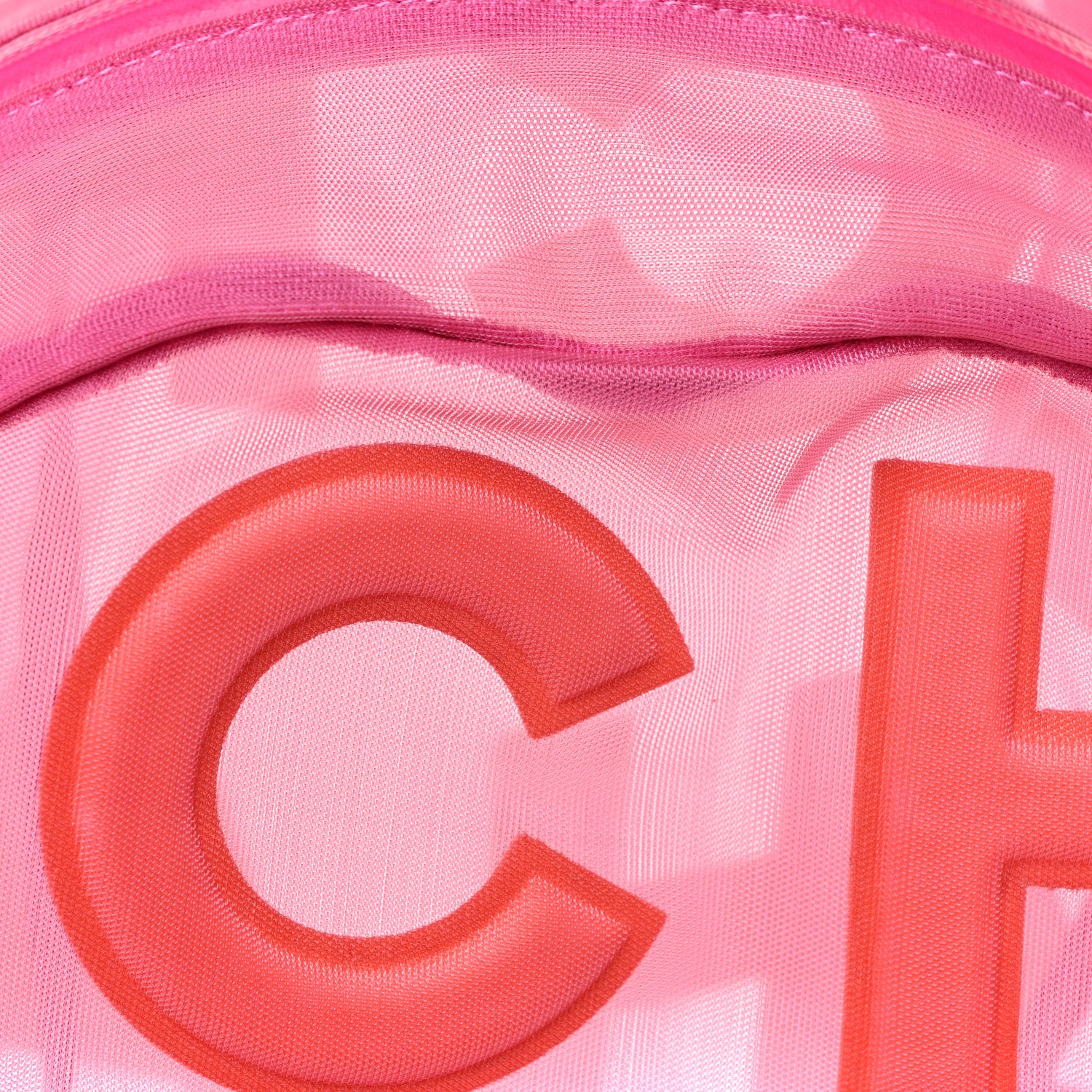 Chanel Mesh Nylon Logo Backpack Pink 8 of 12