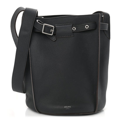 Celine Supple Grained Calfskin Long Strap Big Bag Bucket Black 1 of 10