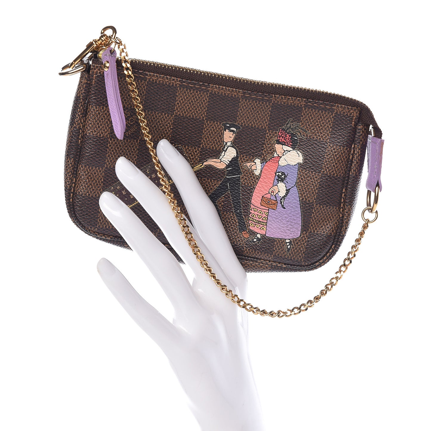Damier Ebene Illustre Mini Pochette Accessories Violet