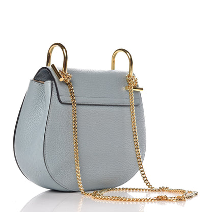 Chloe Grained Calfskin Mini Drew Shoulder Bag Fresh Blue 3 of 6