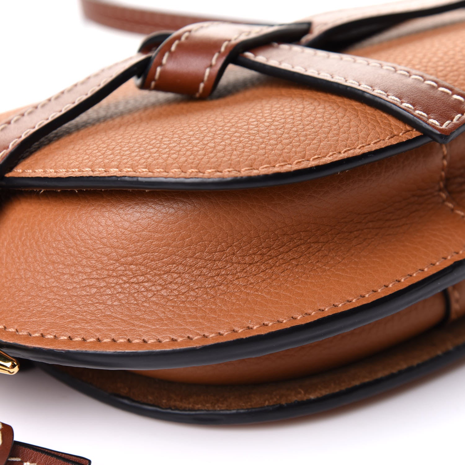 Loewe Grained Calfskin Mini Gate Crossbody Bag Caramel Pecan 8 of 9