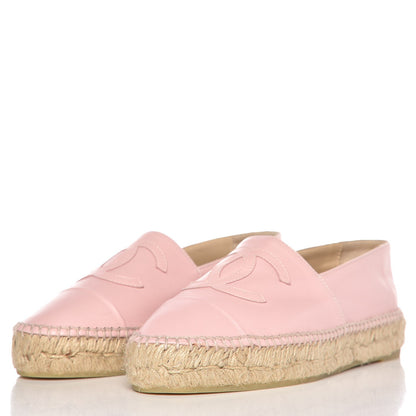 Chanel Lambskin CC Espadrilles 38 Light Pink 2 of 10