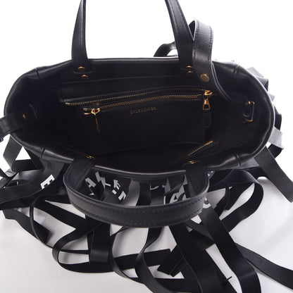 Balenciaga Calfskin XS Fringe Laundry Cabas Black 5 of 6