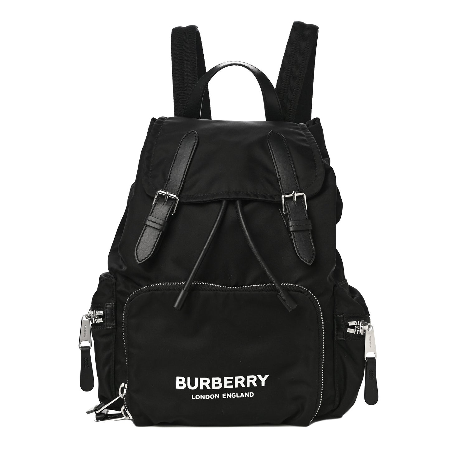 Nylon Logo Print Medium Rucksack Backpack Black