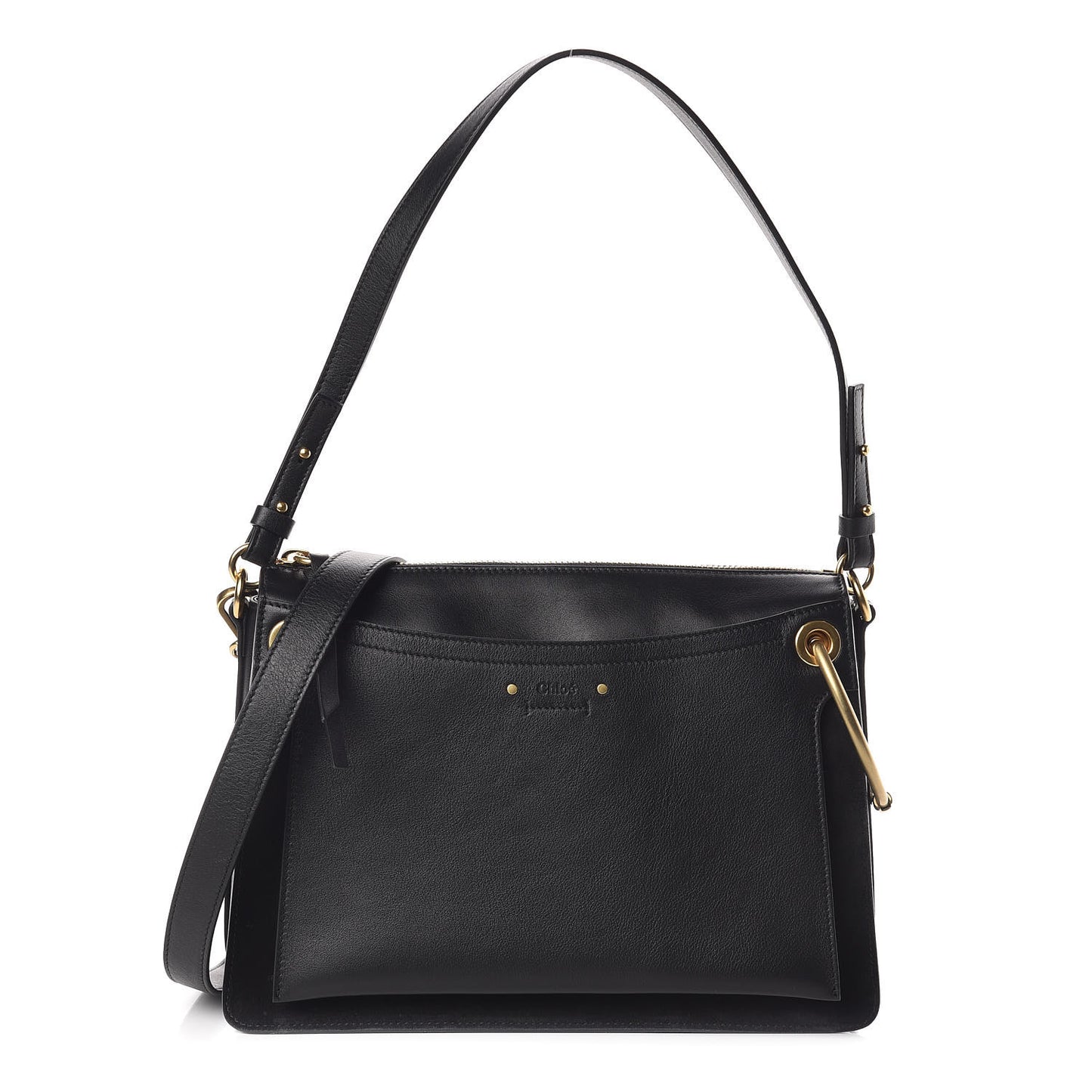 Calfskin Suede Medium Roy Bag Black