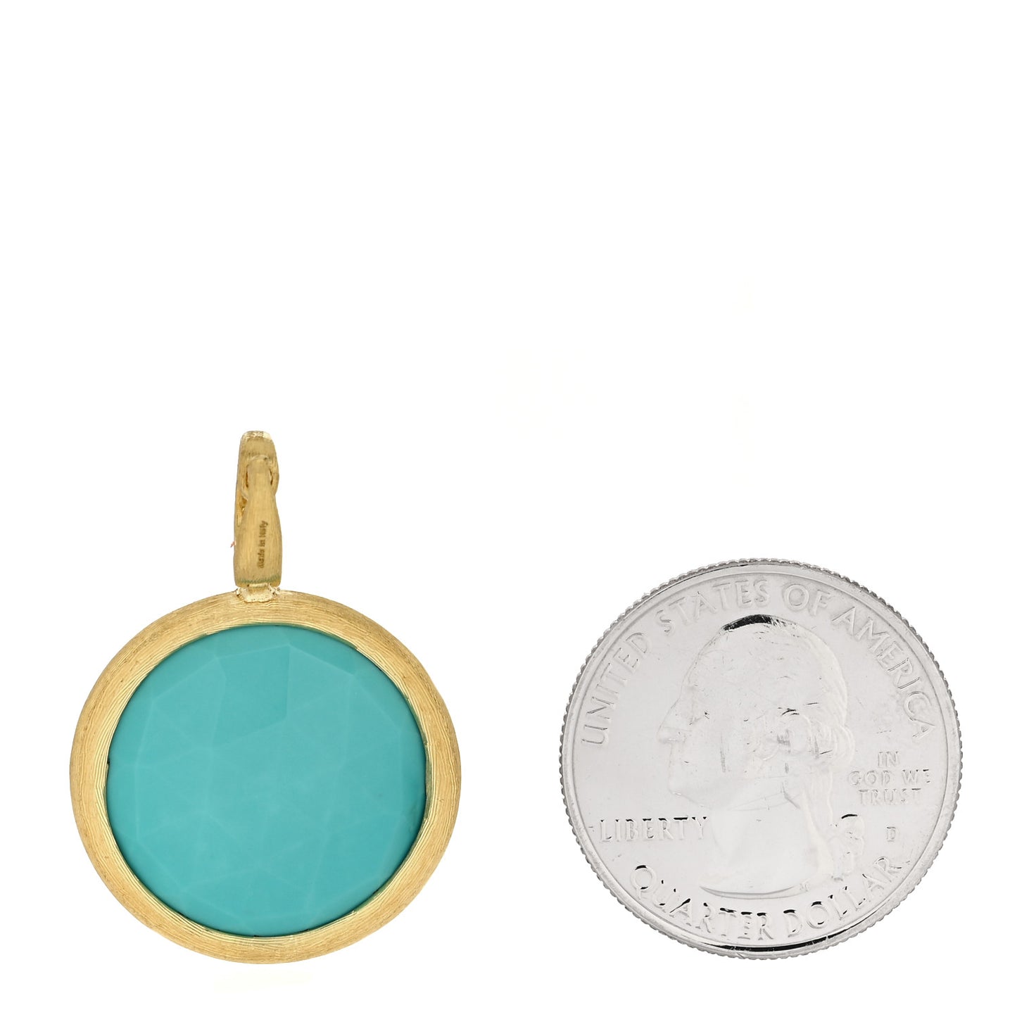 18K Yellow Gold Turquoise Jaipur Pendant