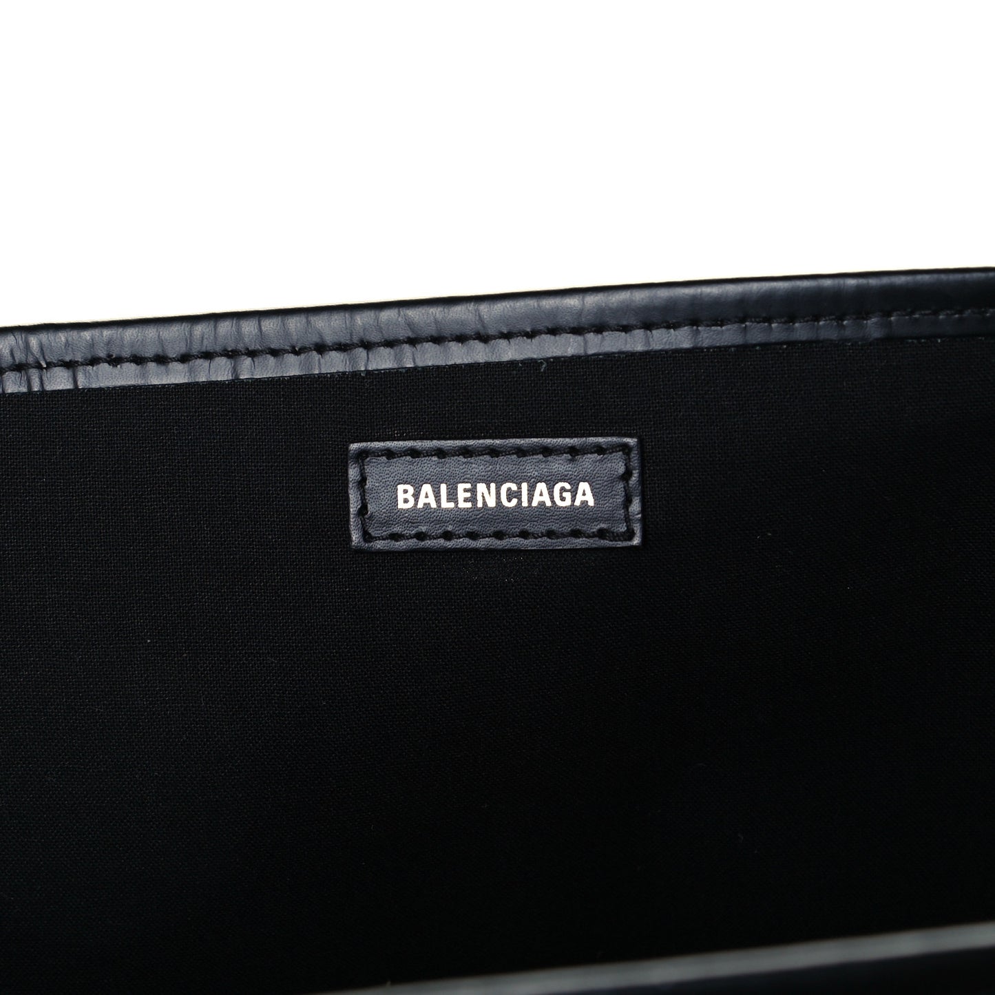 Cotton Canvas Calfskin S Navy Cabas Black