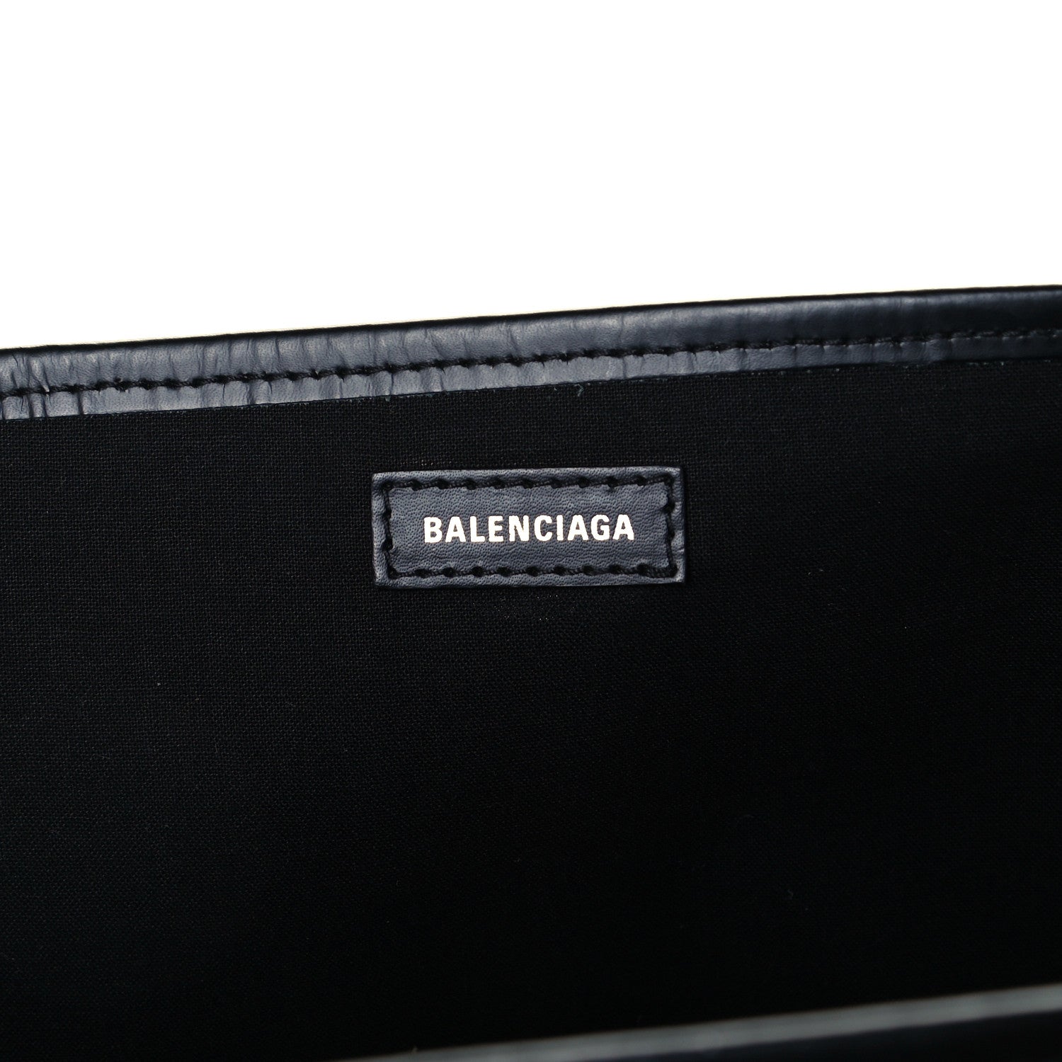 Balenciaga Cotton Canvas Calfskin S Navy Cabas Black 6 of 10