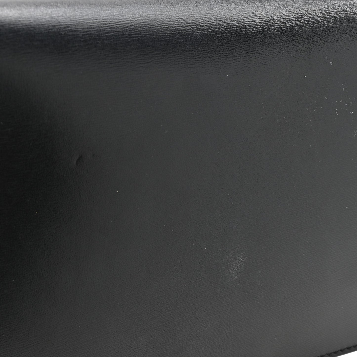 Shiny Calfskin Triomphe Margo Wallet on Chain Black