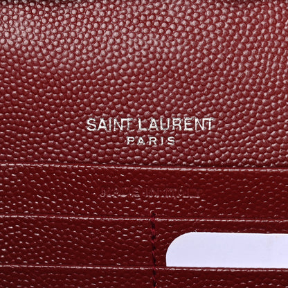 Saint Laurent Grain De Poudre Matelasse Chevron Monogram Chain Wallet Opyum Red 6 of 9