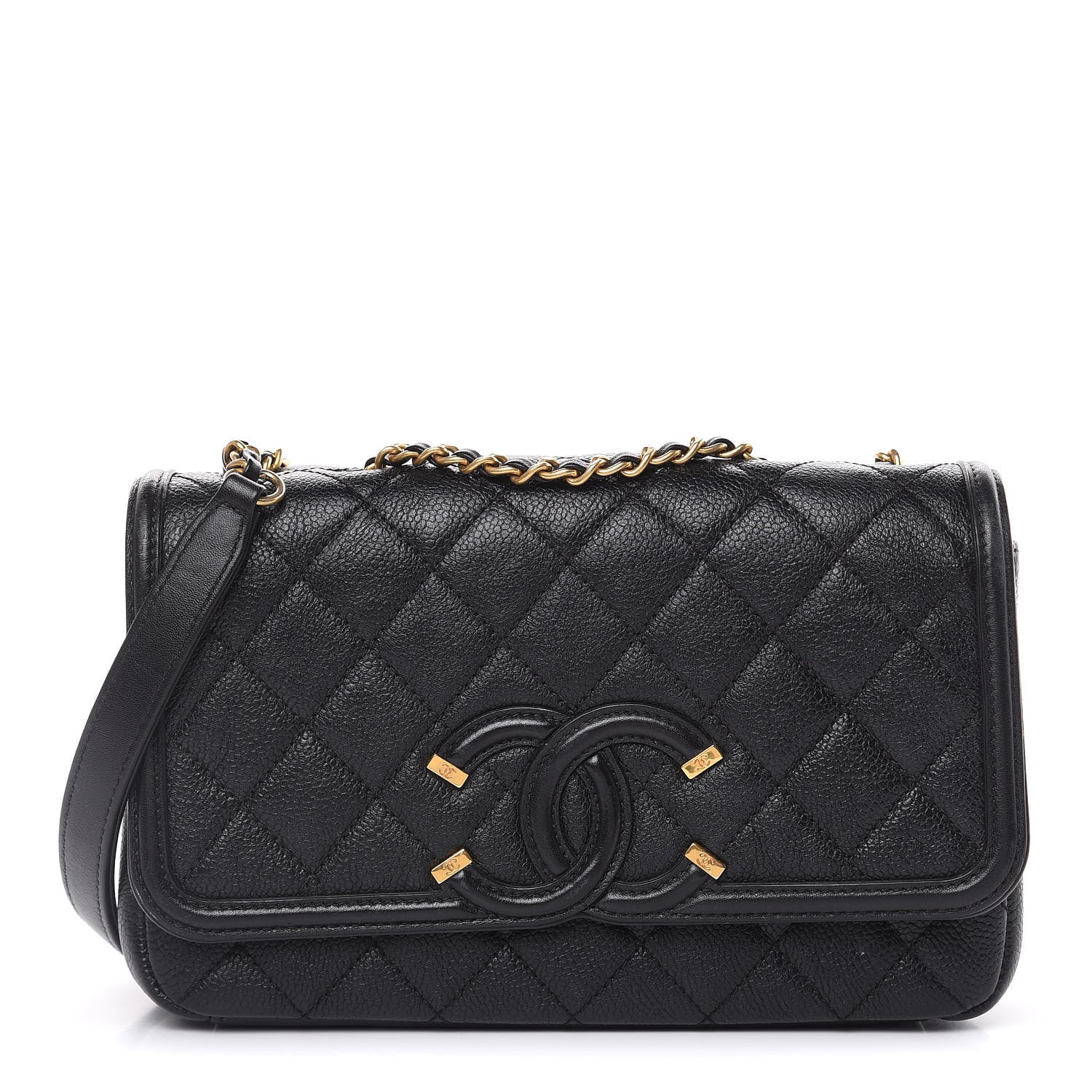 Chanel Caviar Quilted Small CC Filigree Flap Black 1 of 15