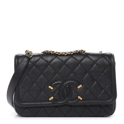 Chanel Caviar Quilted Small CC Filigree Flap Black 1 of 15