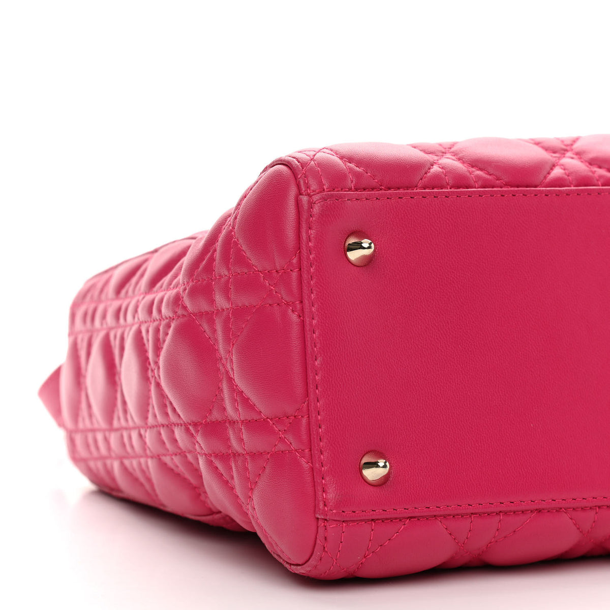 Christian Dior Lambskin Cannage Medium Lady Dior Fuchsia 9 of 14